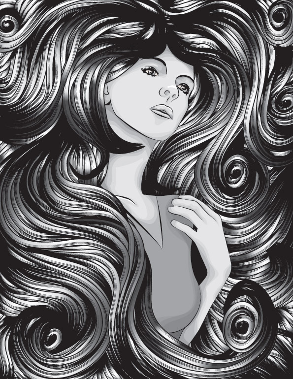 free vector The complexity of women hair cool vector